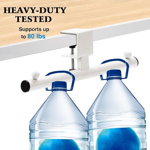 Heavy-Duty Bag Hook for Desk or Table - Alloy 80lbs Capacity Backpack Holder, Purse Hook for Table & Handbag Hanger, Space-Saving Organizer for Classroom, Dorm, Office Desk Accessories (White) in Saudi Arabia
