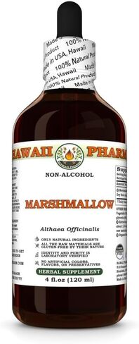 الخطمي (Althaea Officinalis) جليسيريت الجذور الجافة، صنع في هاواي، مواد خام عضوية، طبيعية بالكامل، نباتي، مستخلص سائل خالٍ من الكحول تم اختباره في المعمل - 2 أونصة سائلة in Kuwait