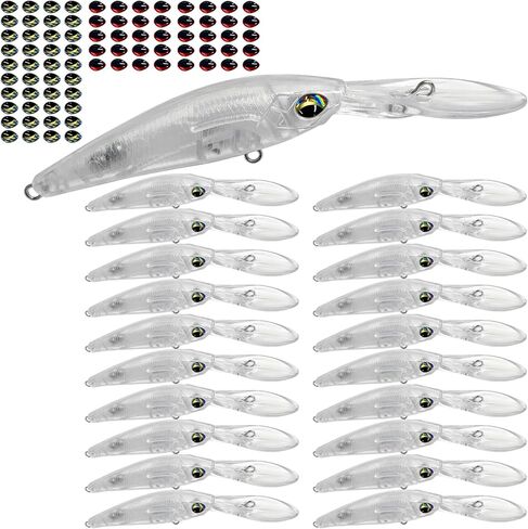 Topwater Fishing Lure Blanks Unpainted Fishing Lures Making Kit, 20/10 PCS Crankbaits Whopper Swimbait Lure Making Supplies, DIY Make Your Own Fishing Lures Kit for Bass Trout Saltwater in Kuwait