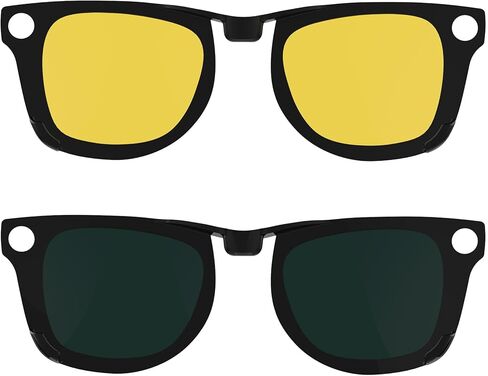 2Pcs Polarized Clip for Ray-Ban Meta Wayfarer RW4006 Smart Glasses(Size M 50-22), Discoloration Clips Compatible with Ray-Ban Meta Wayfarer Protect Your Eyes, Cool and Fashion (Black + Brown) in Kuwait