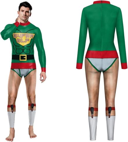 Women's Ugly Christmas Jumpsuit Romper Zipper Long Sleeve Bodysuit Outfit Realistic Novelty Costume Onesies in Saudi Arabia