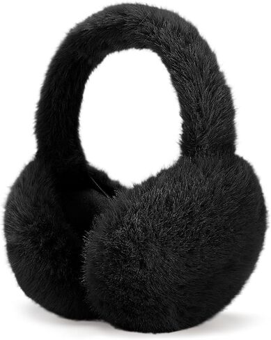 Ibeauti Winter Ear Muffs Faux Fur, Women Girls Ear Wamers Foldable Fluffy Earmuffs for Outdoor Ski Cold Days in Saudi Arabia