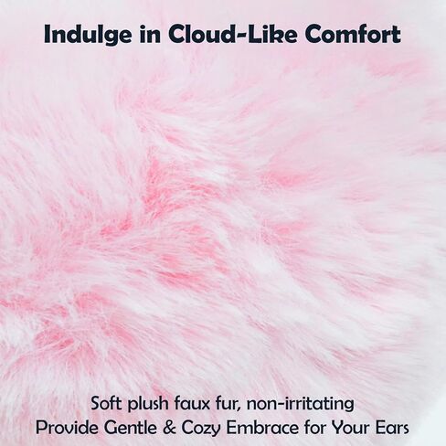 Vegove 4pcs Fuzzy Ear Muffs for Women, Foldable Faux Fur Ears Warmer Fluffy Outdoor Cute Earmuffs Winter Accessories in Saudi Arabia