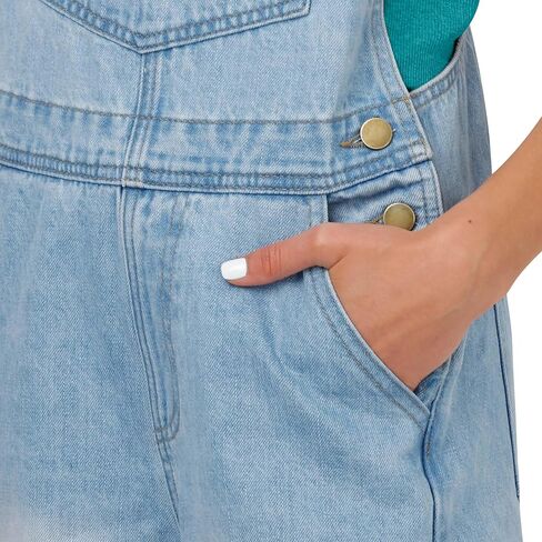 شورت نسائي من FOCO NFL Foco Nfl Big Logo Denim Bib Shortalls in Kuwait