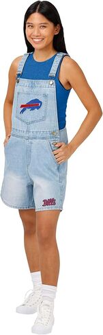 شورت نسائي من FOCO NFL Foco Nfl Big Logo Denim Bib Shortalls in Kuwait
