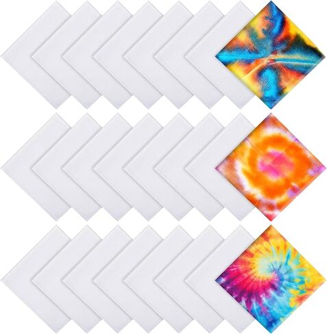 24 PCS Solid White Color Bandanas for Tie Dye, DIY Blank Bandanas, 21" x 21", Extra Large Head Wrap Handkerchief Neck Scarf in Bulk in Saudi Arabia
