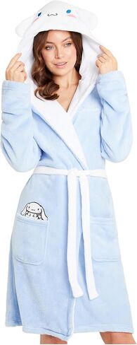 Hello Kitty Sanrio Robe for Women, Teens, Nightwear with Hood, Pockets, Kawaii Fleece Bathrobe Loungewear Gifts for Women in Saudi Arabia