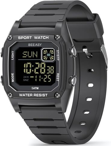 Beeasy Kids Watch, Kid Digital Watch for Ages 3-15 Boys Girls, 50M Waterproof Sport Outdoor Multifunctional Kid Watch with Silicone Band LED Backlight Alarm Stopwatch 12/24 H, Ideal Kids Gift in Saudi Arabia