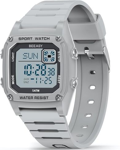Beeasy Kids Watch, Kid Digital Watch for Ages 3-15 Boys Girls, 50M Waterproof Sport Outdoor Multifunctional Kid Watch with Silicone Band LED Backlight Alarm Stopwatch 12/24 H, Ideal Kids Gift in Saudi Arabia