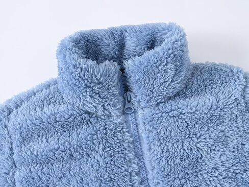 Girls Fleece Jacket Toddler Kids Fuzzy Sherpa Winter Warm Coats Trendy Casual Zip Up Cute Jackets with Pockets in Saudi Arabia