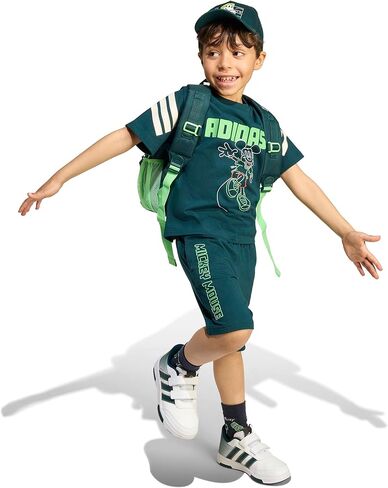 adidas Unisex-Kids Disney Mickey Mouse T-Shirt Set, Aurora Ivy/Off White/Lime Burst, 4 Years in Saudi Arabia