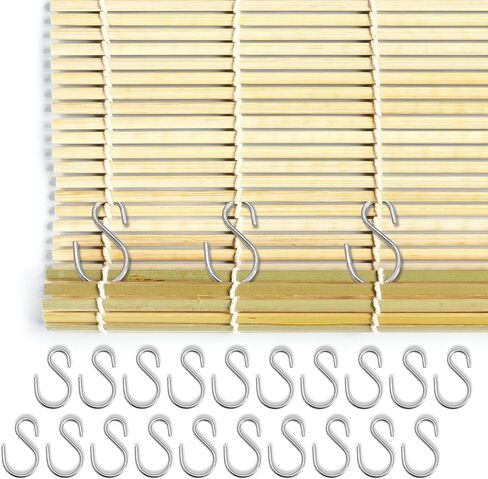 Bamboo Blinds Hooks - 20pcs Metal Clips for Roll up Wicker Blinds Roman Rattan Shades for Indoor Windows in Saudi Arabia