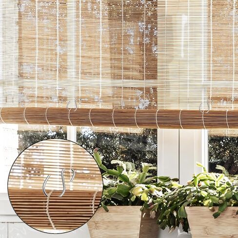 Bamboo Blinds Hooks - 20pcs Metal Clips for Roll up Wicker Blinds Roman Rattan Shades for Indoor Windows in Saudi Arabia
