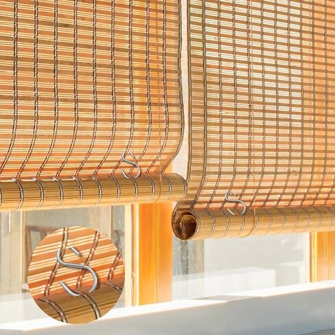 Bamboo Blinds Hooks - 20pcs Metal Clips for Roll up Wicker Blinds Roman Rattan Shades for Indoor Windows in Saudi Arabia