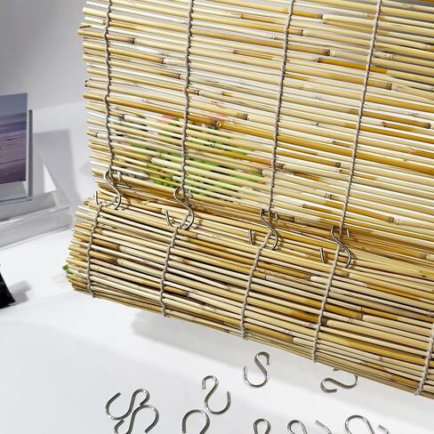 Bamboo Blinds Hooks - 20pcs Metal Clips for Roll up Wicker Blinds Roman Rattan Shades for Indoor Windows in Saudi Arabia