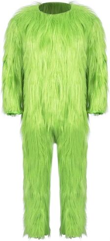 Christmas Green Furry Pants Adult Jumpsuit Funny Cosplay Costume Props Santa Costume Green Pants in Saudi Arabia