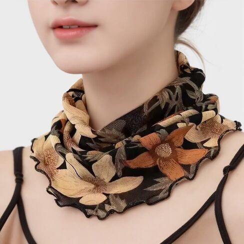 100% Mulberry Silk Neck Gaiter Scarf Breathable Cooling Mesh Collar Cover Sun Protection Scarf for Women in Saudi Arabia