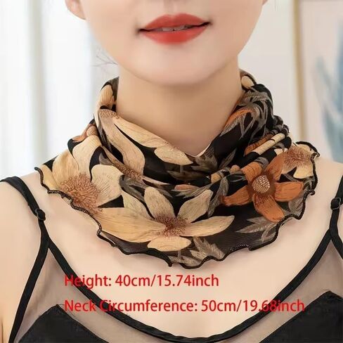 100% Mulberry Silk Neck Gaiter Scarf Breathable Cooling Mesh Collar Cover Sun Protection Scarf for Women in Saudi Arabia