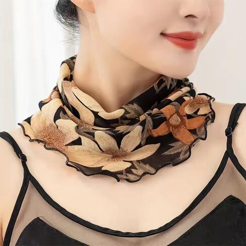 100% Mulberry Silk Neck Gaiter Scarf Breathable Cooling Mesh Collar Cover Sun Protection Scarf for Women in Saudi Arabia