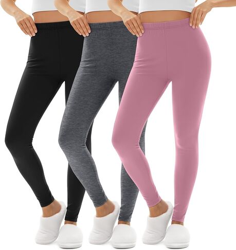 3 Pack Women's Thermal Underwear Pants Base Layer Pants Lightweight High Waist Slim Fit Warm Soft Leggings Bottoms in Saudi Arabia