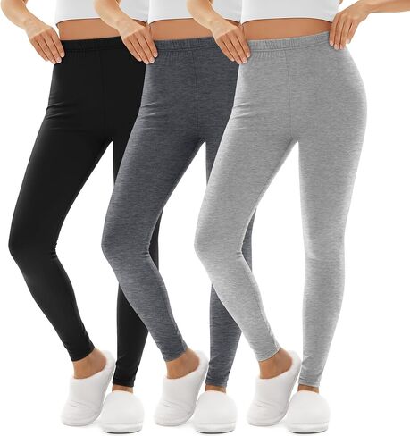 3 Pack Women's Thermal Underwear Pants Base Layer Pants Lightweight High Waist Slim Fit Warm Soft Leggings Bottoms in Saudi Arabia