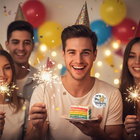 دبوس عيد الميلاد السادس عشر للفتيات والفتيان - دبوس عيد ميلادي، زينة عيد الميلاد السادس عشر، 16 هدية حلوة، شارة زر مقاس 2.3 بوصة هدايا للحفلات in Saudi Arabia