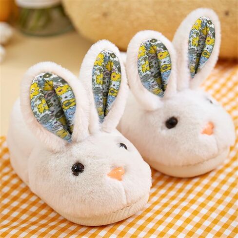 Toddler Slippers Girls Boys Kids Bunny House Slipper Winter Cute Rabbit Slippers Warm Soft Plush Fuzzy Non-Slip Animal Cartoon Slipper in Saudi Arabia