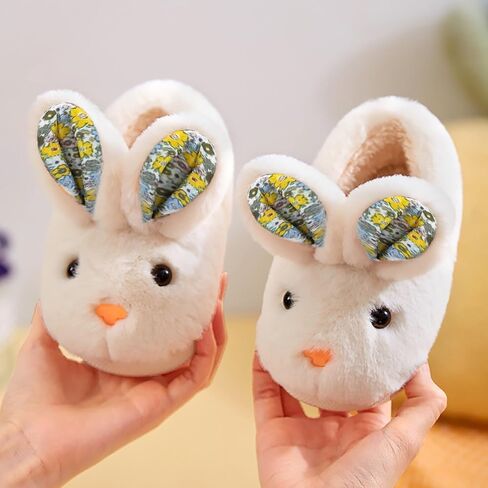 Toddler Slippers Girls Boys Kids Bunny House Slipper Winter Cute Rabbit Slippers Warm Soft Plush Fuzzy Non-Slip Animal Cartoon Slipper in Saudi Arabia