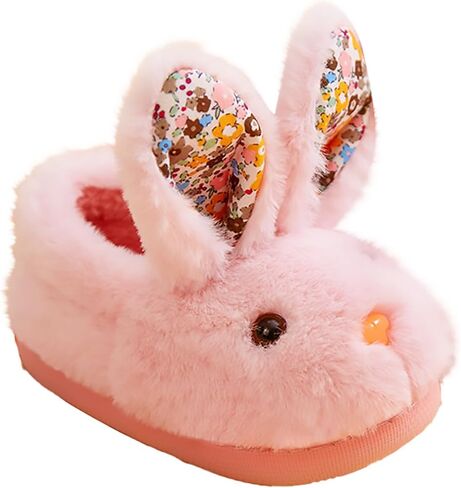 Toddler Slippers Girls Boys Kids Bunny House Slipper Winter Cute Rabbit Slippers Warm Soft Plush Fuzzy Non-Slip Animal Cartoon Slipper in Saudi Arabia