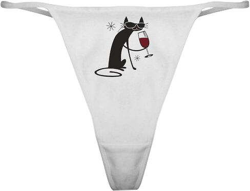 ملابس داخلية كلاسيكية رفيعة من CafePress Wine Cat بدون نص، سراويل داخلية نسائية in Kuwait