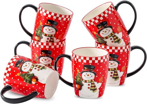 طقم أكواب قهوة هاسينس مكون من 6 قطع، طقم فناجين قهوة سعة 12 أونصة بمقبض، وأكواب شاي سيراميك للمطبخ، وأكواب لاتيه زرقاء للقهوة والكاكاو والشاي وهدية كوب أنيقة، آمنة للاستخدام في غسالة الأطباق والميكروويف in Kuwait