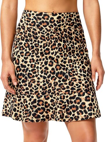 Viodia Women's 20'' Long Swim Skirt High Waisted Ruffle Skort Modest Swimsuits Knee Length Bottoms Tankini with Skirts in Saudi Arabia