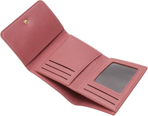 1Pcs Pouch for Money 3-Fold Cartoon Snap Card Case PU Leather Deep Pink 11x8.5cm in Saudi Arabia
