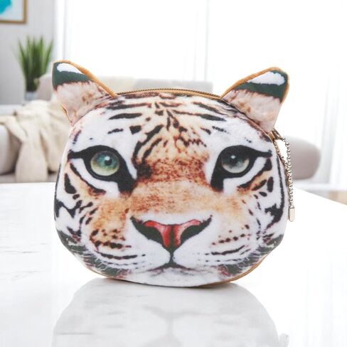 Generic 1Pcs Money Pouch Cute Print Mini Wallet Plush Fabric Brown 11x10cm in Saudi Arabia