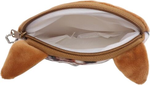 Generic 1Pcs Money Pouch Cute Print Mini Wallet Plush Fabric Brown 11x10cm in Saudi Arabia
