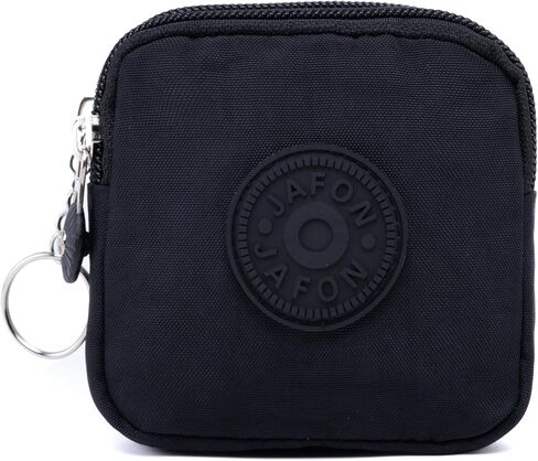 Wear-resistant Wallet Money Bag for Child Canvas Money Coin Purse Durable Waterproof with Key Ring Credit Card Holder Black in Saudi Arabia