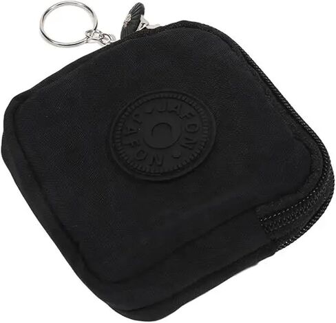 Wear-resistant Wallet Money Bag for Child Canvas Money Coin Purse Durable Waterproof with Key Ring Credit Card Holder Black in Saudi Arabia
