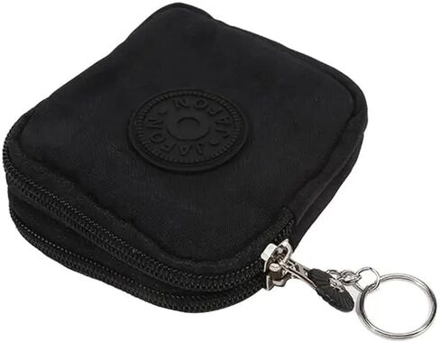 Wear-resistant Wallet Money Bag for Child Canvas Money Coin Purse Durable Waterproof with Key Ring Credit Card Holder Black in Saudi Arabia