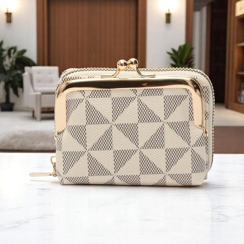 1 قطعة الحقيبة للمال قصيرة الماس مبطن كليب و البريدي المحفظة بولي Leather الجلود الكاكي 12x8.3 سنتيمتر in Saudi Arabia