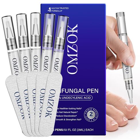 Toenail Fungus Pen - 25% Undecylenic Acid, Tea Tree Oil - Toenail Fungus Treatment Extra Strength for Toe Nail Repair Pen for Damaged Nails, Foot Fungal Nail Treatment for Fungi Funginail - 5pcs in Saudi Arabia