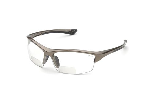 Delta Plus RX-350C 2.0 Diopter Bifocal Safety Glasses, Metallic Brown Frame, Clear Lens in Saudi Arabia