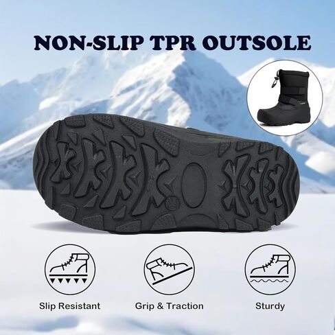 Boys Girls Waterproof Winter Warm Snow Boots Durable Anti-Slip Kids Winter Boots in Saudi Arabia