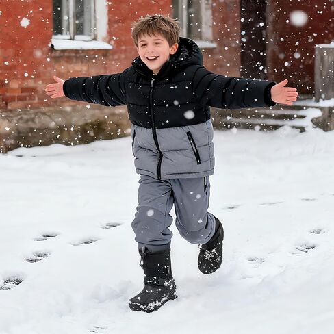Boys Girls Waterproof Winter Warm Snow Boots Durable Anti-Slip Kids Winter Boots in Saudi Arabia