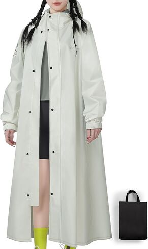 Long Hooded Raincoat Waterproof Reusable Lightweight Rain Jacket Poncho for Men Women Adults in Saudi Arabia