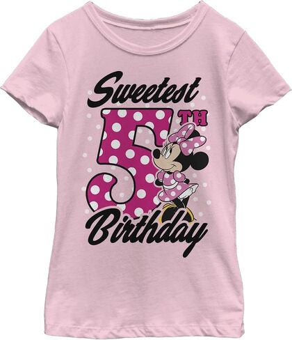 Disney Little, Big Minnie Mouse Sweet 6th Birthday Girls Short Sleeve Tee Shirt in Saudi Arabia