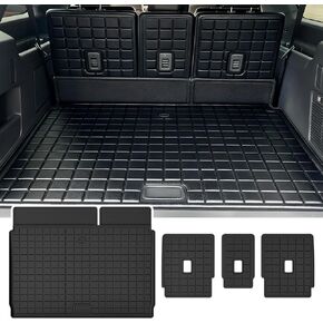 Floor Mats & Trunk Mat for Ford Edge 2015-2023 2024,TPE All Weather Protection 1st & 2nd Row Car Floor Liners with Cargo Liner Accessories-Black in Kuwait