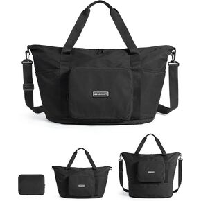 BAGSMART Foldable Travel Bag, 37L Duffle Bag for Travel, Expendable Carry on Weekender Duffel, Lightweight Personal Item Bag, Camel in Kuwait