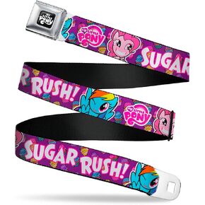 My Little Pony Belt, Seatbelt Buckle Belt, My Little Pony Pinkie Pie and Rainbow Dash Sugar Rush Purple, Adjustable in Saudi Arabia