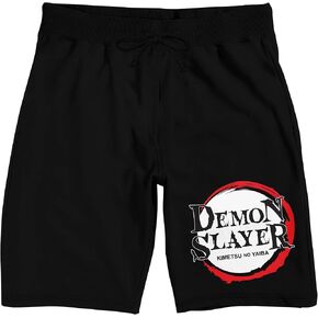 شورت بيجامة النوم الأسود للرجال بشعار Demon Slayer in Kuwait