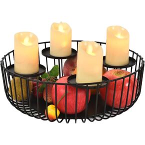 Candlestick Holder Matte Black Candle Holder 4-Tray for Pillar Candle for Fireplace Mantel Dinning Table Home Decorations in Saudi Arabia